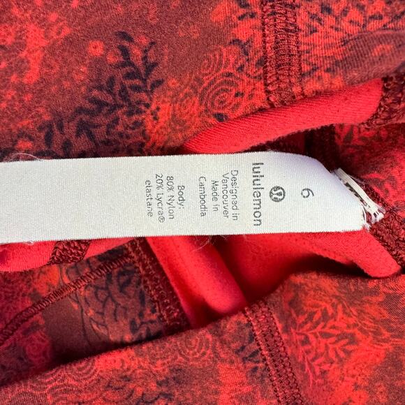 Lululemon Align Pant 28" *Lunar New Year Intricate Oasis Love Red Gold Logo Sz 6 - Picture 7 of 9